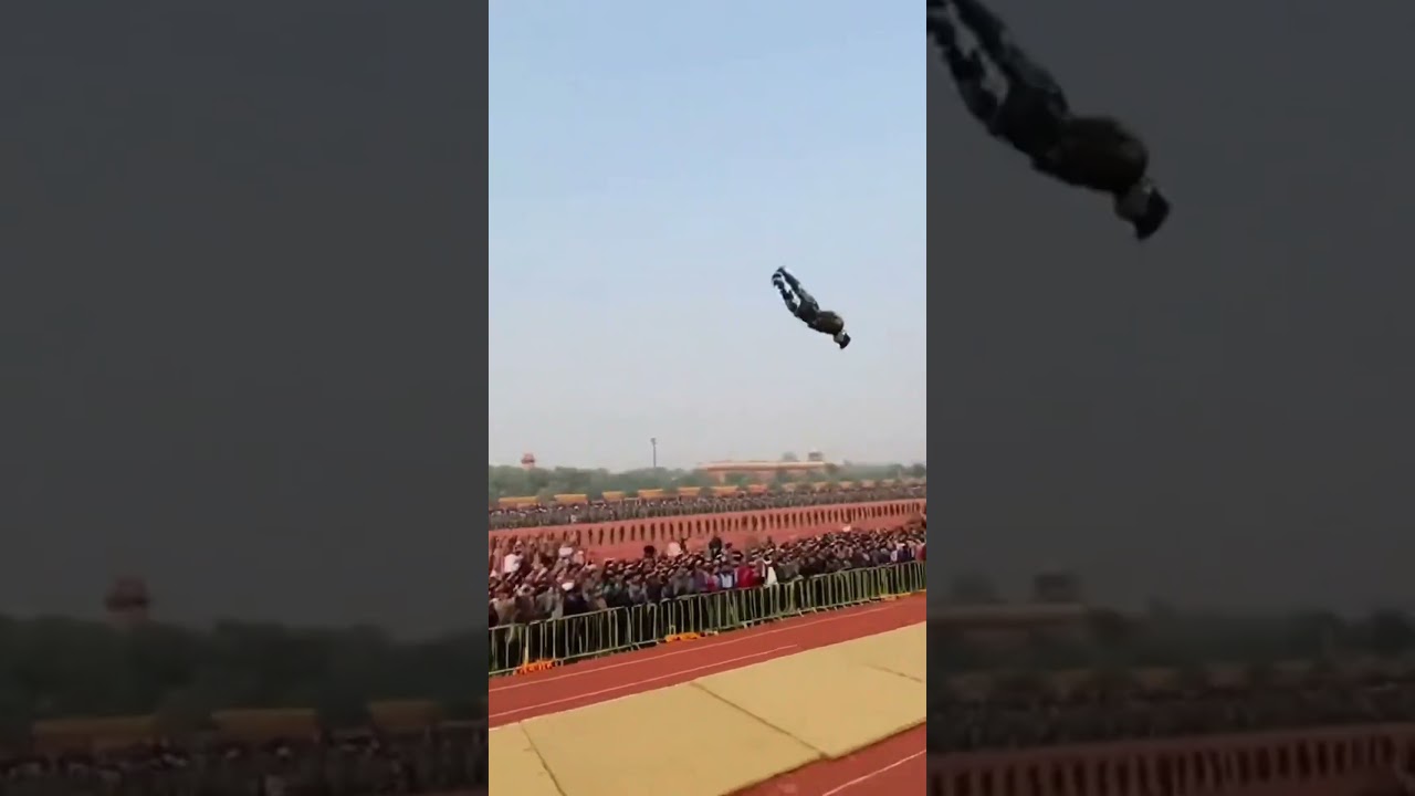 Indians' Jaw-Dropping Stunt! Flawless High Jump + Flip in One Go, So Awesome! #army #automobile