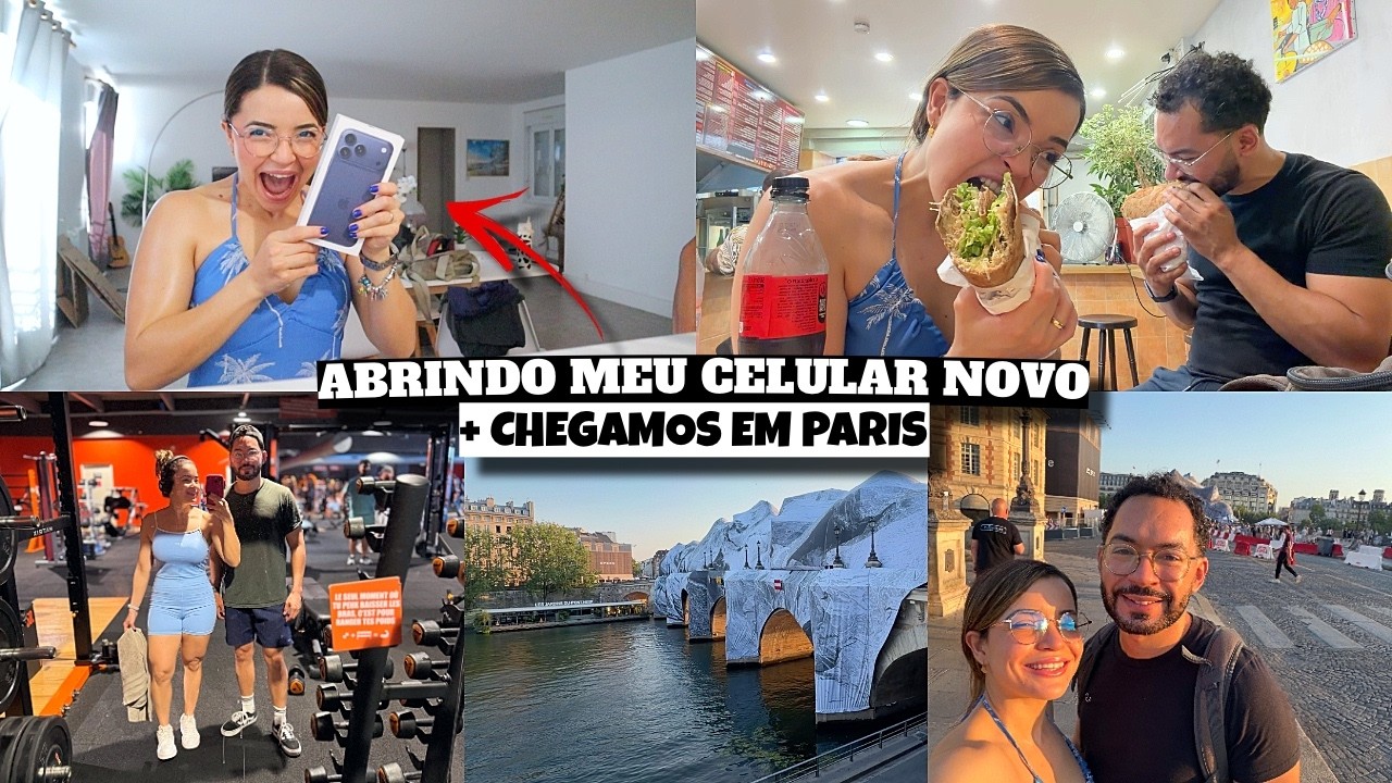 ABRINDO MEU CELULAR NOVO, CHEGAMOS EM PARIS, CRÊPE BOM E BARATO e muito mais ❤️ - Bruna Paula