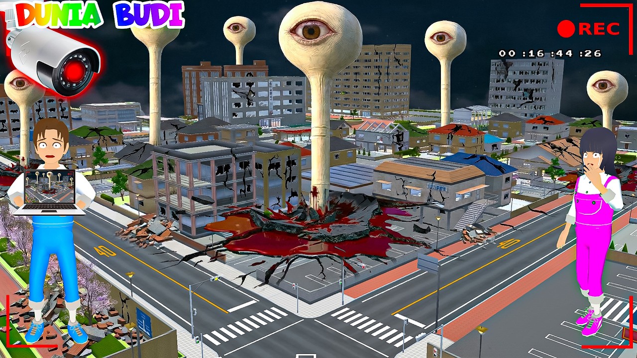 Yuta Mio Panik! CCTV Merekam MONSTER TOWER MATA Mengerikan Di Kota Sakura 😱