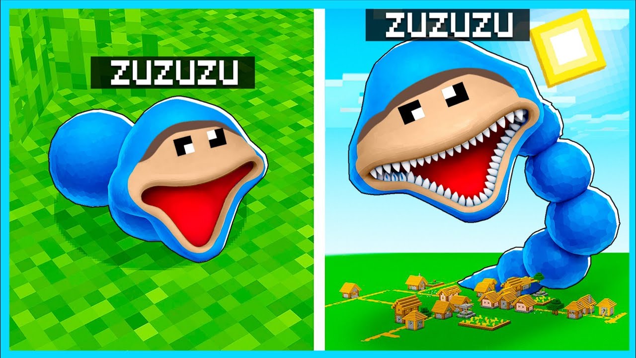 MIPAN & ZUZUZU HIDUP MENJADI MONSTER CACING KEPAPARAN SELAMA 100 HARI DI MINECRAFT! JADI BESAR