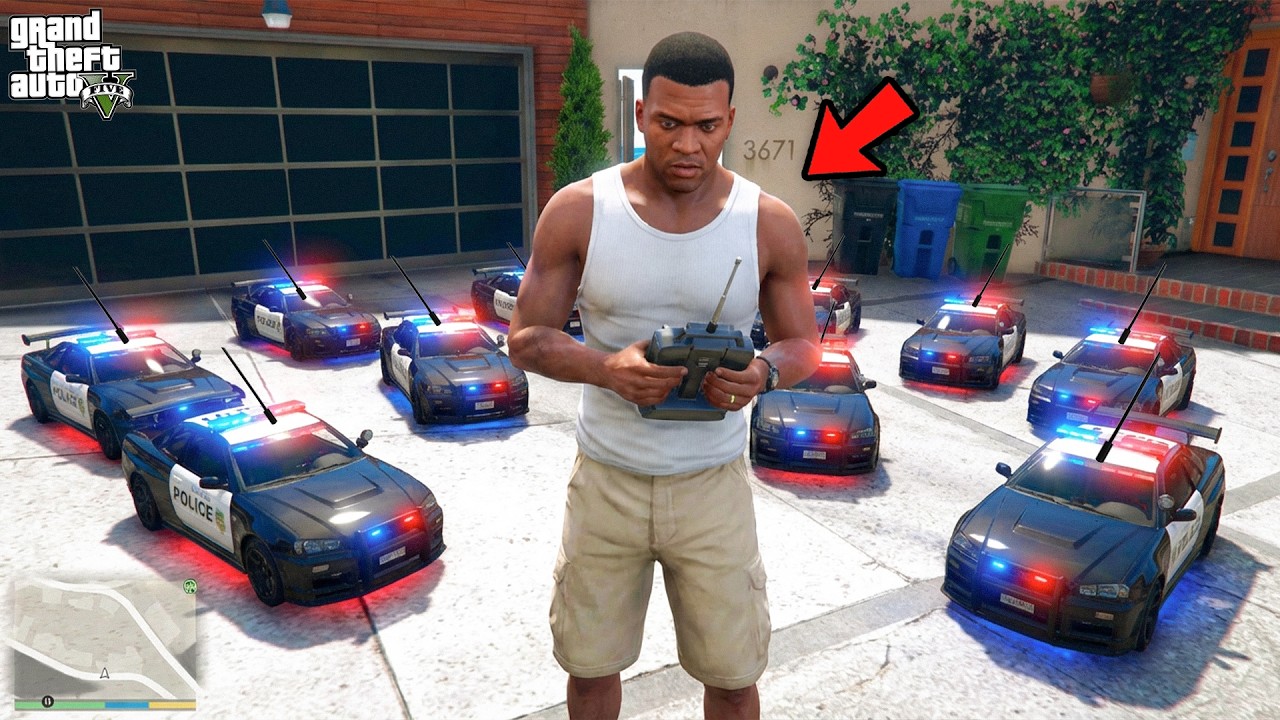 Franklin Collected Every Police RC Car Near His House In Gta 5 !