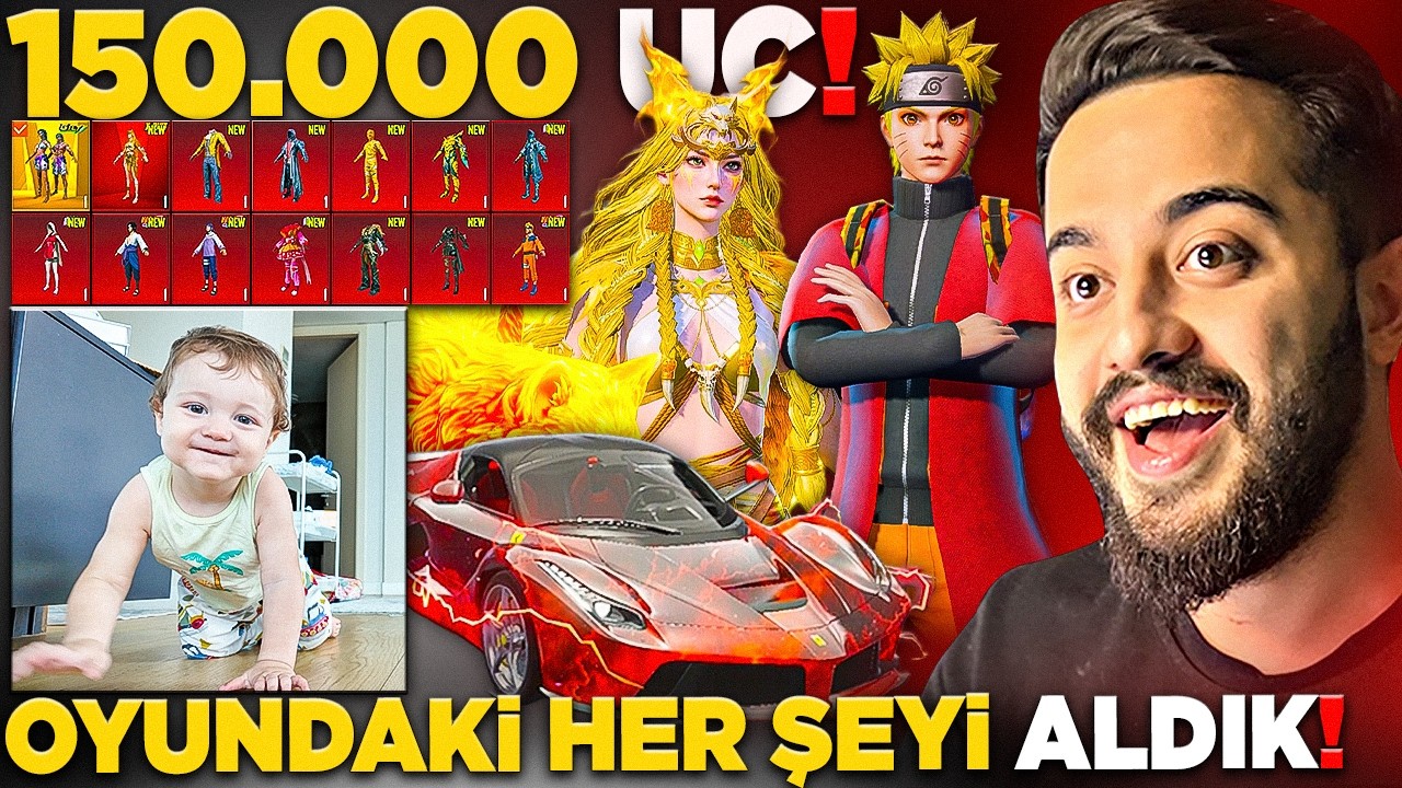 OĞLUMUN HESABINI 150.000 UC FULLEDİK! AŞŞŞIRI ŞANSLI! PUBG Mobile
