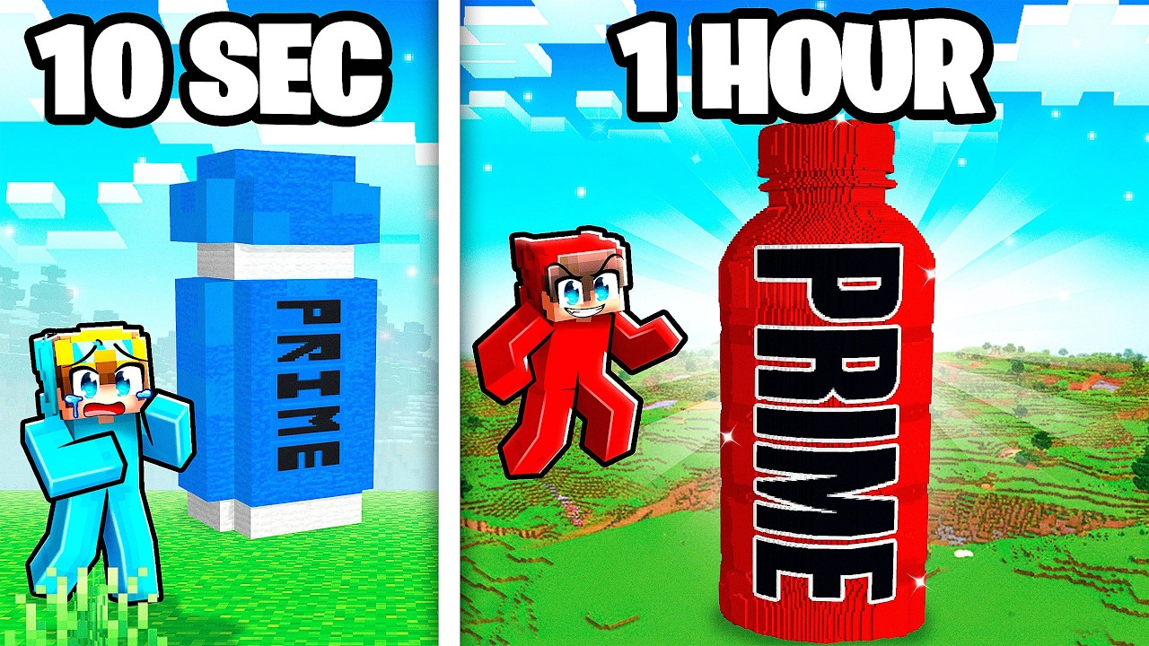 10 Seconds vs 1 Hour PRIME BOTTLE Build Challenge!