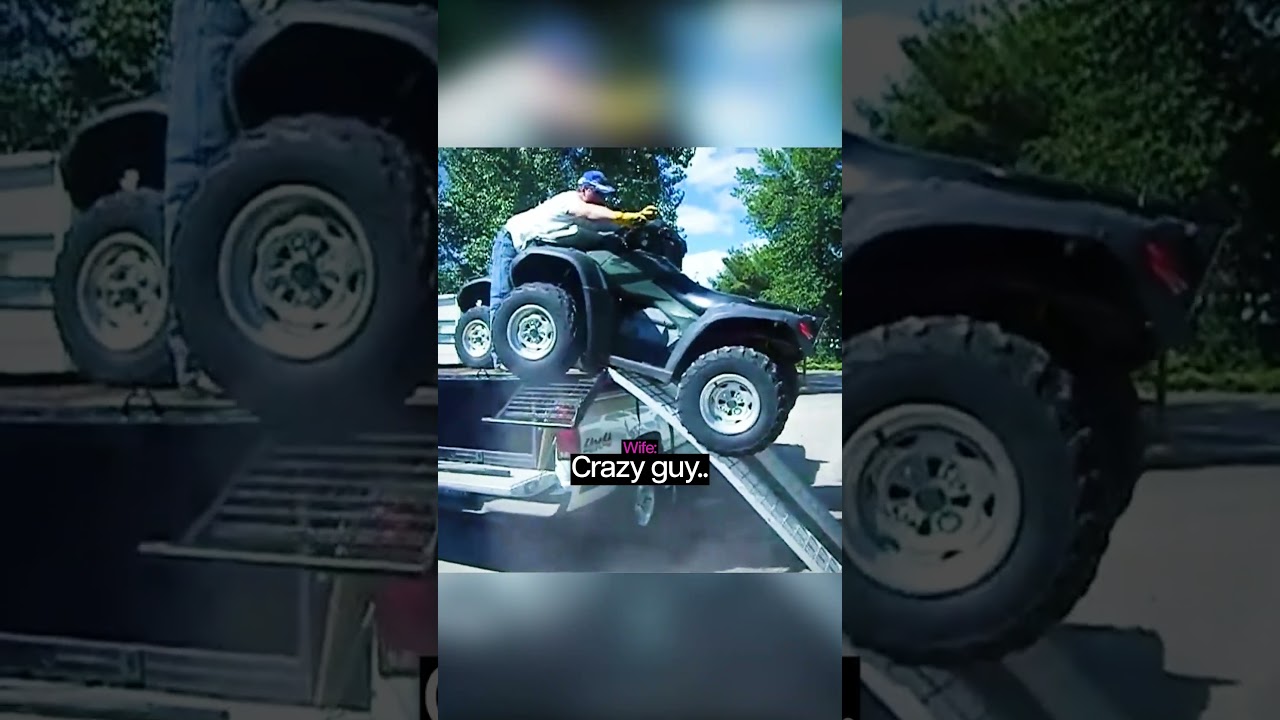 Wife Helps Man Load His ATV