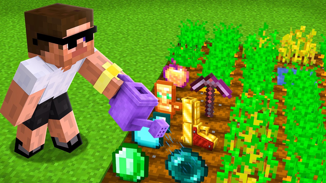 Minecraft, But You Grow OP Custom Items..