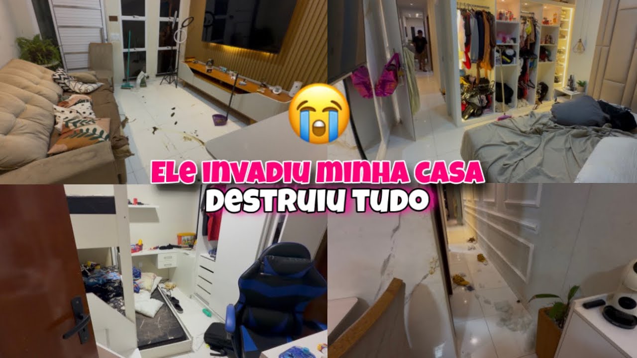 ELE INVADIU MINHA CASA😭O PORTÃO TAVA NO CHÃO - TUDO DESTRUÍDO😭