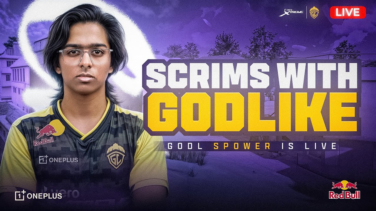 SCRIMS AND ULTIMATE ROYALE 💛 WITH TEAM GODLIKE   | BGMI | SPOWER