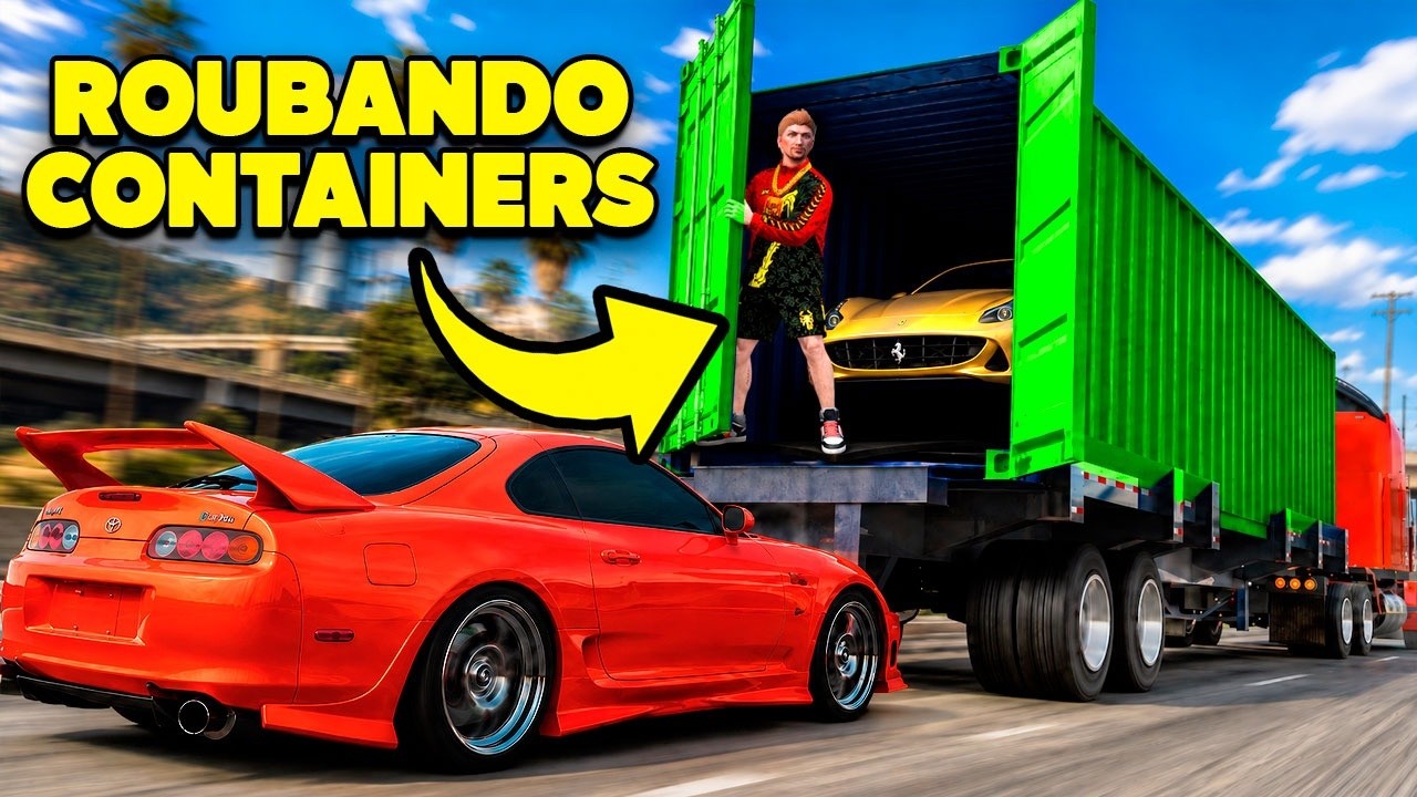 Roubando CONTAINERS de CAMINHÕES em MOVIMENTO! (GTA 5 RP)
