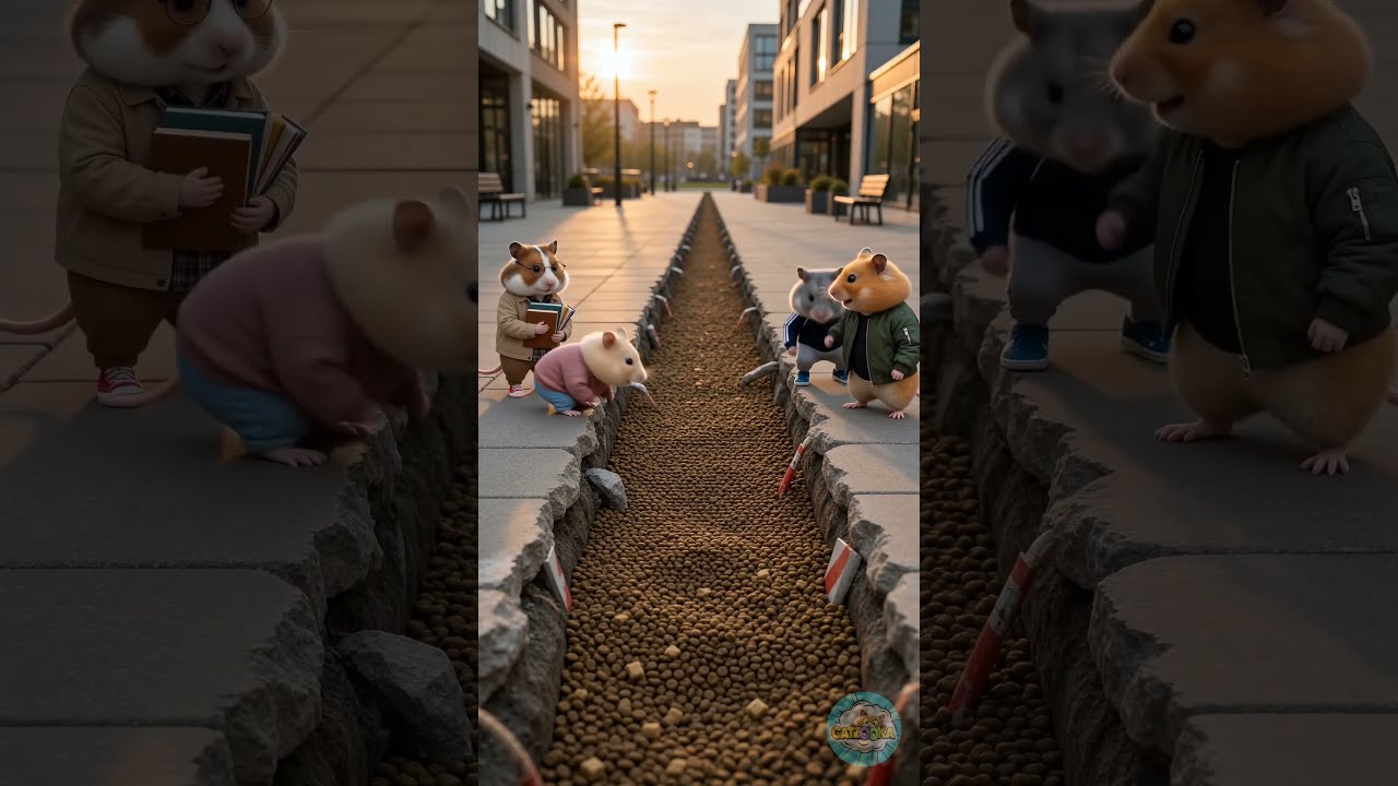 Cat Dips for Snacks in a Puddle – Too Cute! 🥰 #catzooka #cat #shorts