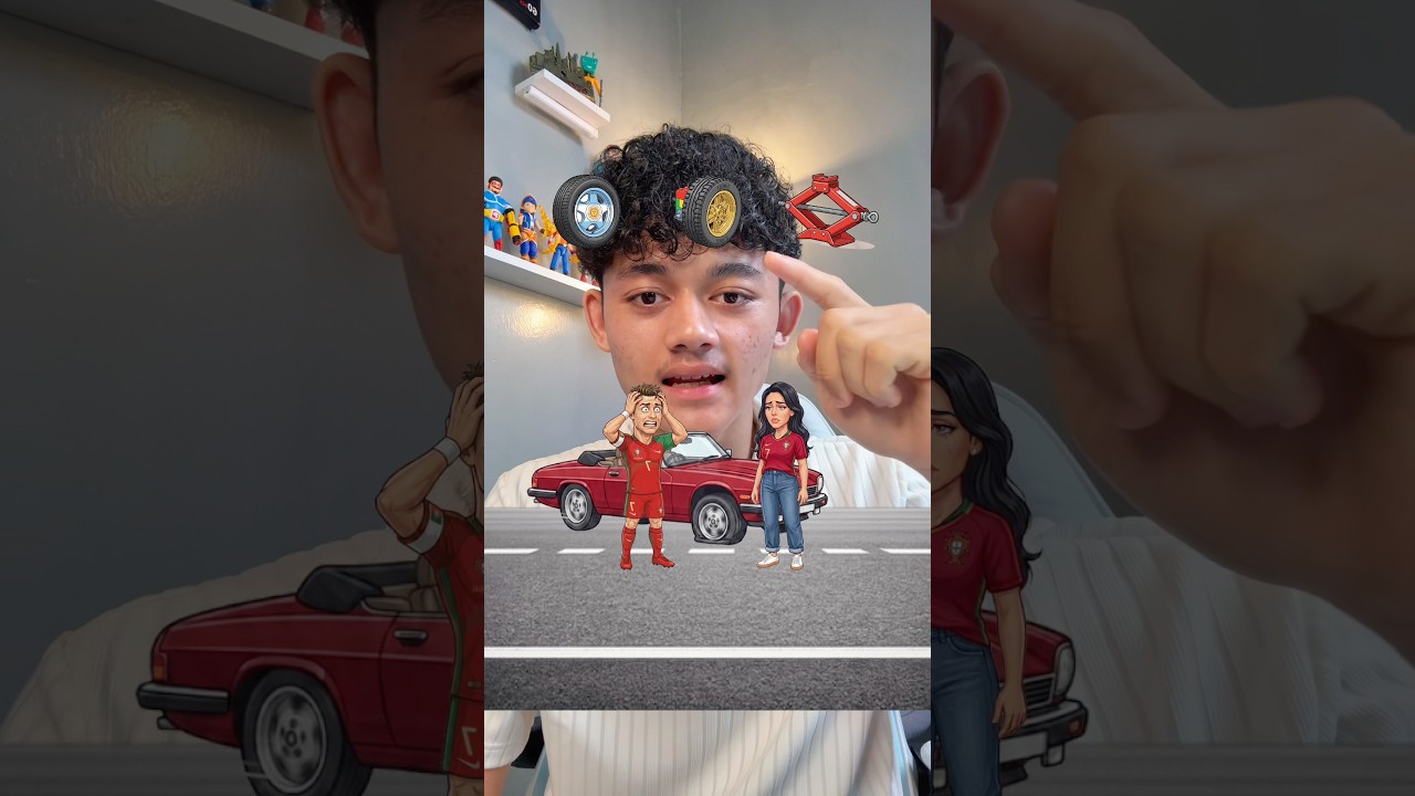 bantu perbaiki ban mobil ronaldo