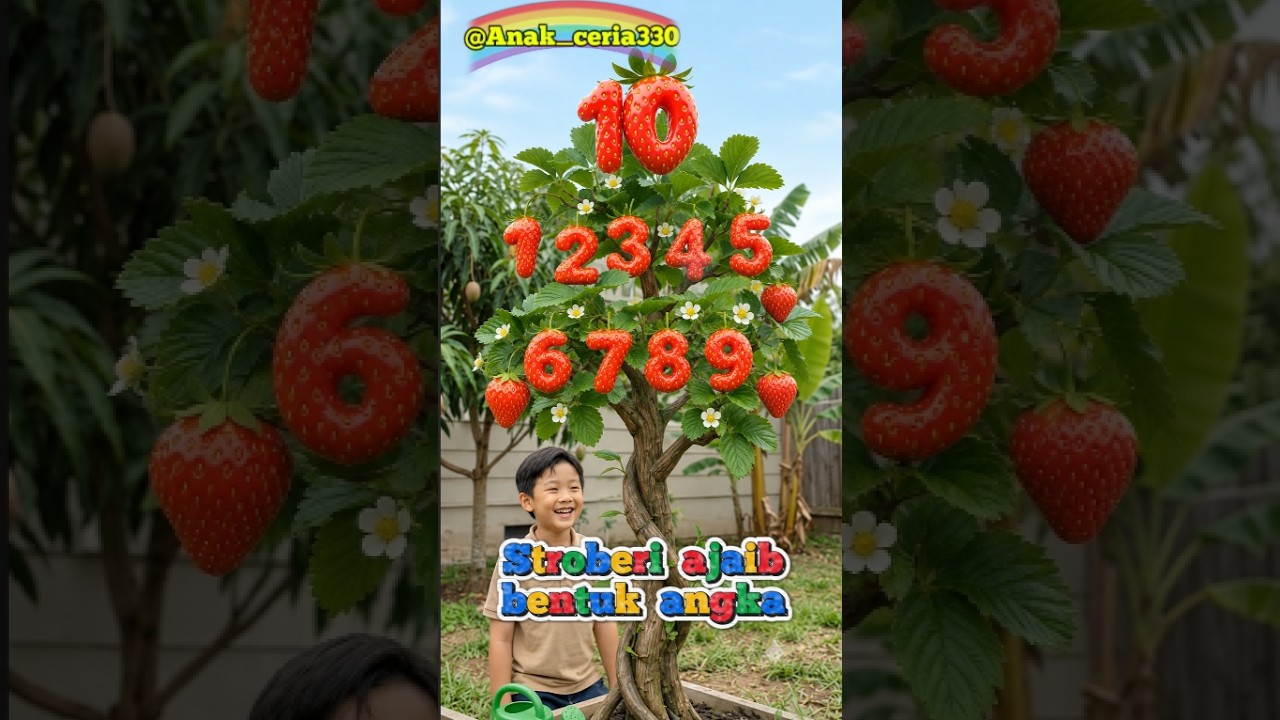 Stroberi ajaib berbentuk angka 1-10