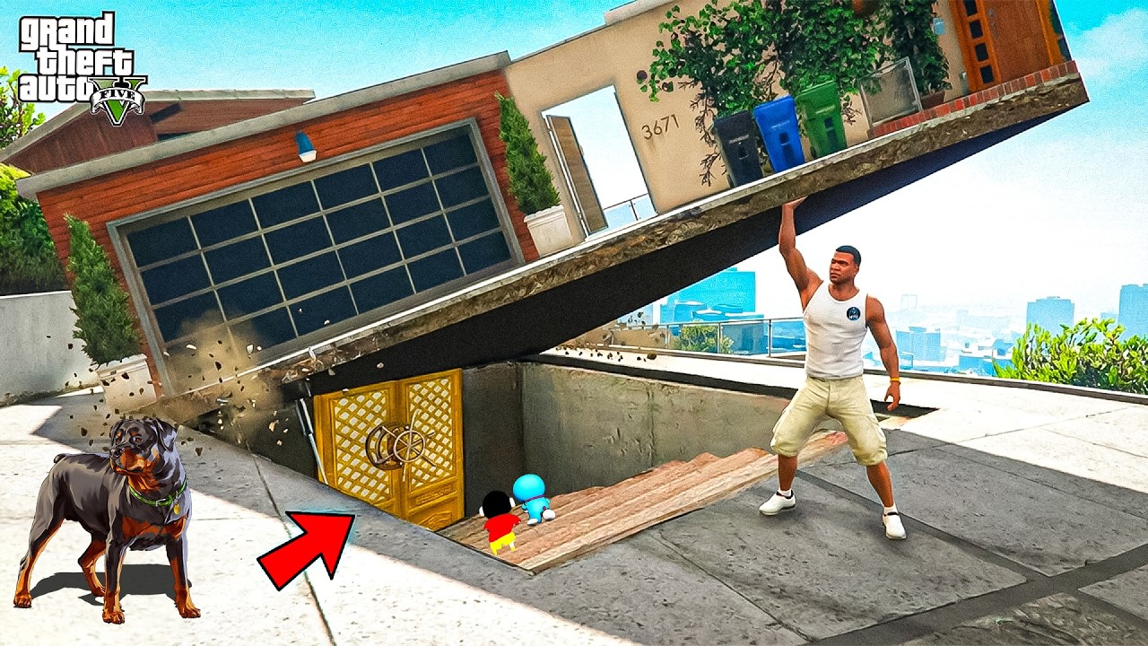 Franklin Exposed A New Secret Garage Under His House in GTA 5 in Telugu