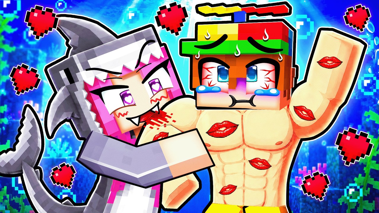 Kidnapped by a SHARK GIRL in Minecraft!