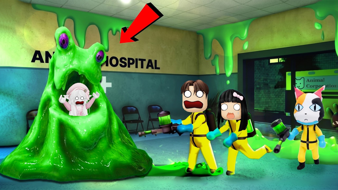 Yuta Mio Panggil Hazmat Team Untuk Melawan Monster Slime Di Animal Hospital | ROBLOX