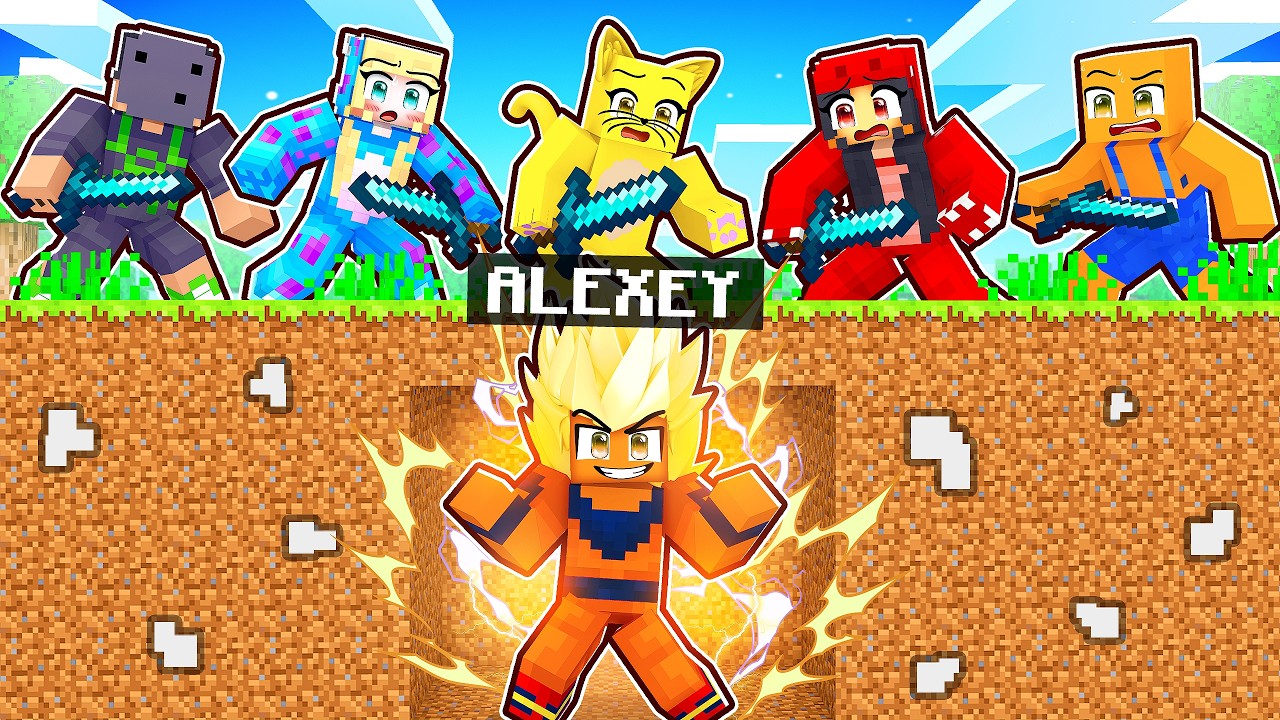 GOKU vs 5 CAÇADORES no Minecraft!