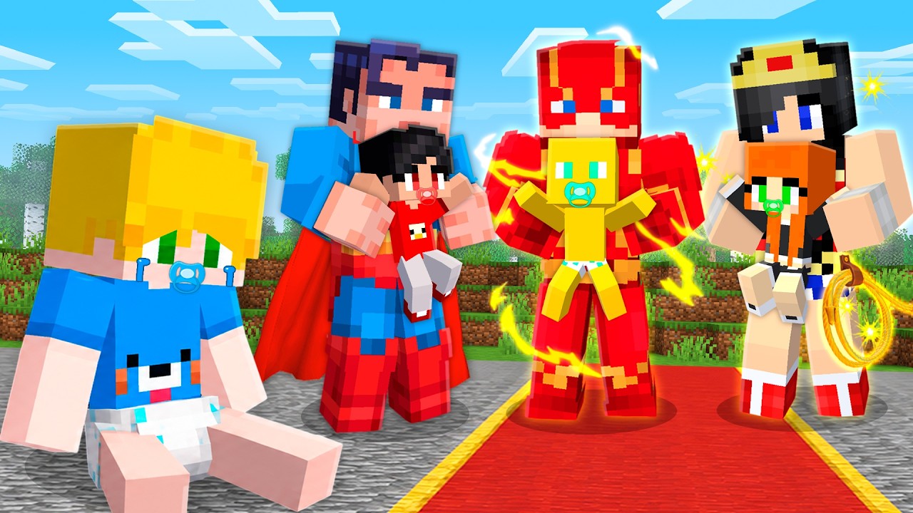 Todo MUNDO foi ADOTADO por SUPER HEROIS menos eu no minecraft