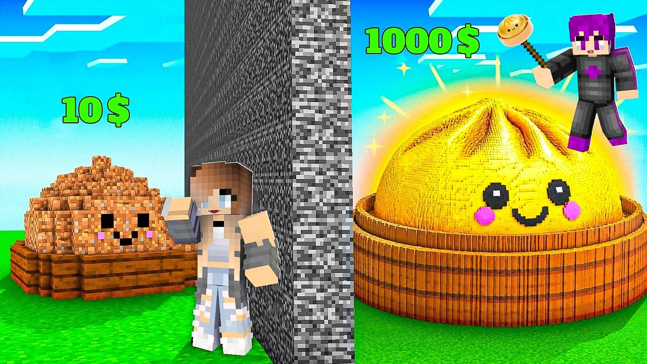 غشّيت باستخدام SQUISHY DUMPLINGS في تحدي البناء في ماينكرافت! 😱🔥