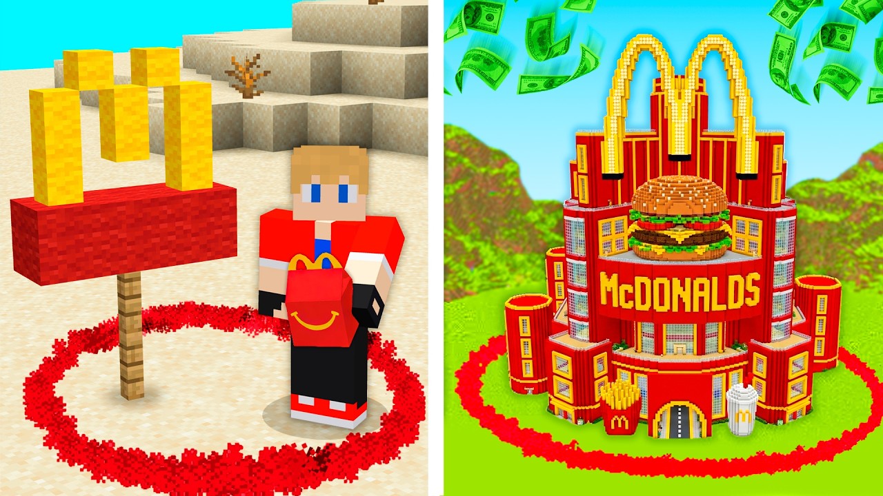 Evolui de McDonalds POBRE até RICO no Minecraft!