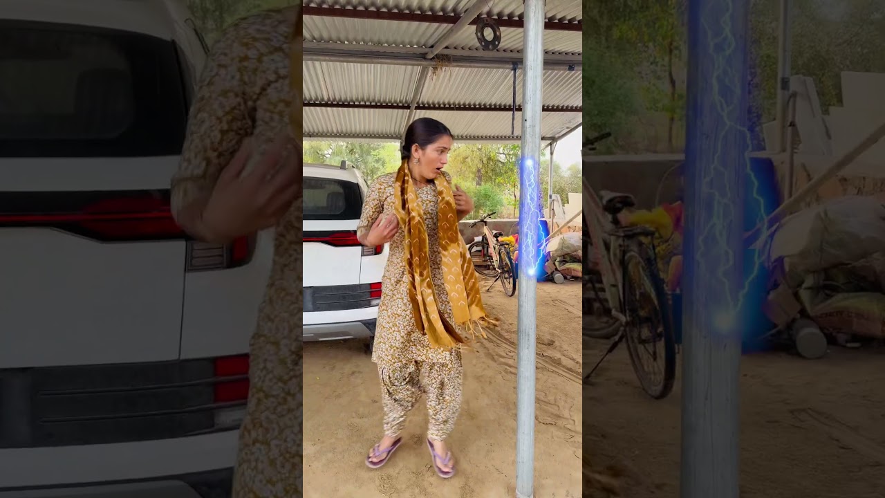 Why is girl getting shock ⚡️ everywhere 😱 #shorts