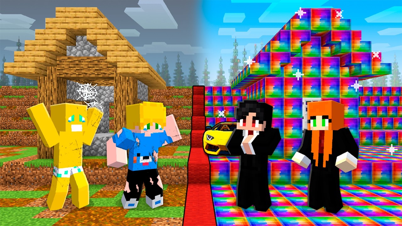 Vila de POBRE vs. Vila de AVARITIA no Minecraft!