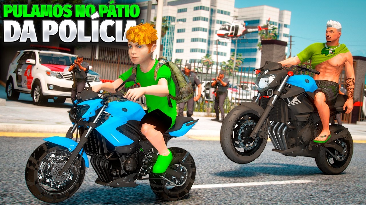 INVADI O PÁTIO DA POLICIA PRA RECUPERAR A MINI MOTO DO MEU IRMÃOZINHO!🥵💨(GTA 5)