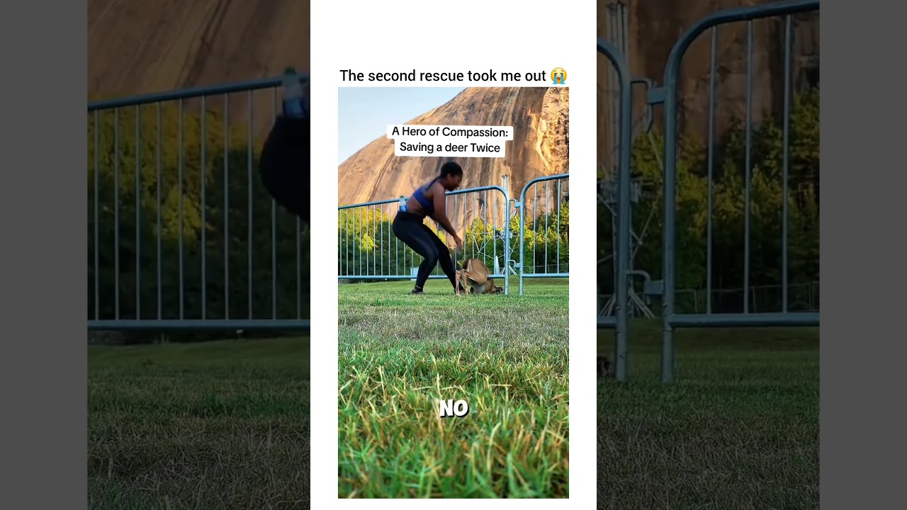 I laughed so loud when she jumped over the railing and the deer ran off 😭