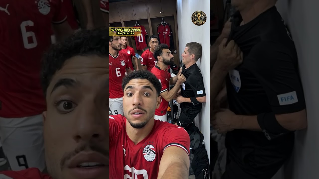 صلاح شاف الحكم في اوضة اللبس مش هتصدق عمل في اي  #worldcup #football #مصر #السعوديه #shorts