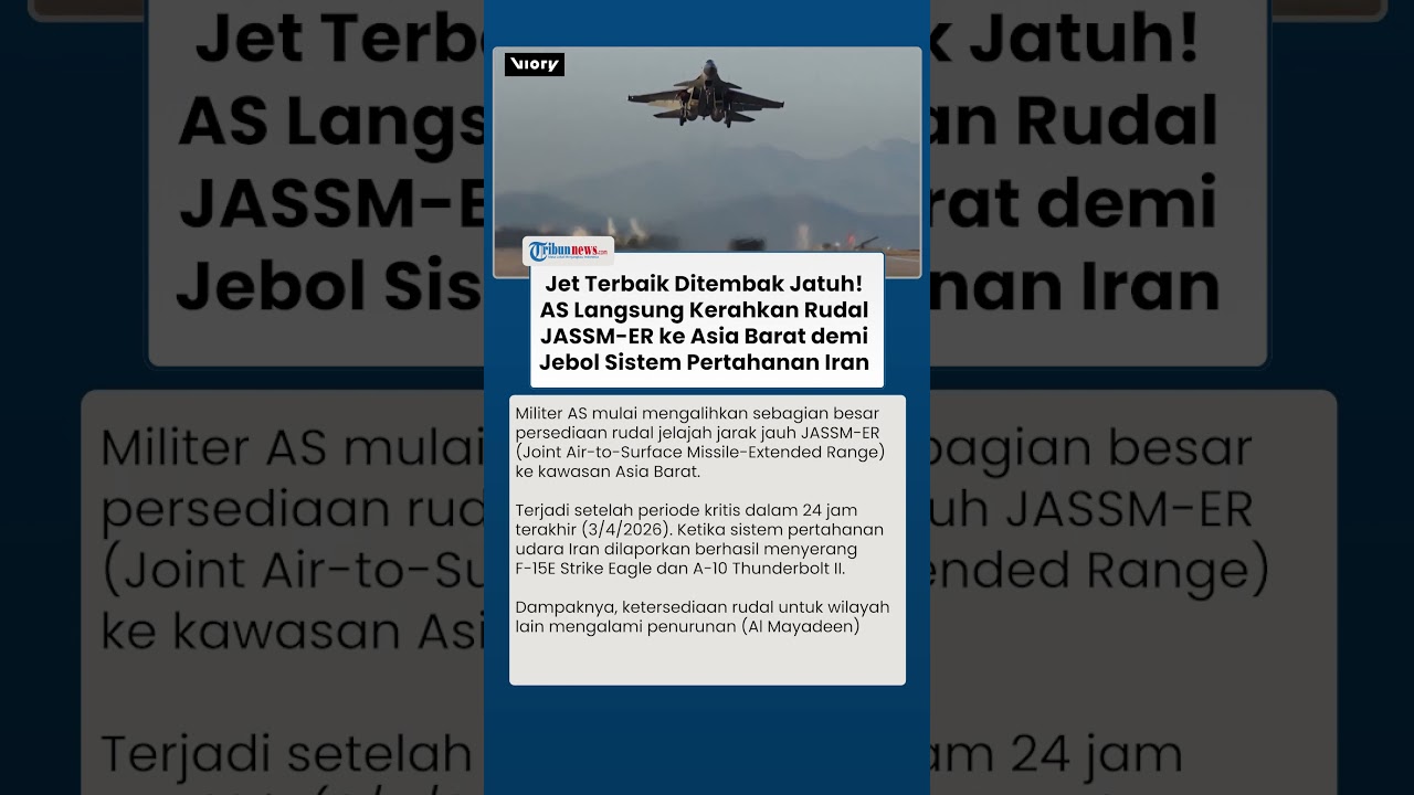 Krisis Jet Tempur! AS Pindahkan Rudal JASSM-ER ke Asia Barat untuk Antisipasi Serangan Iran