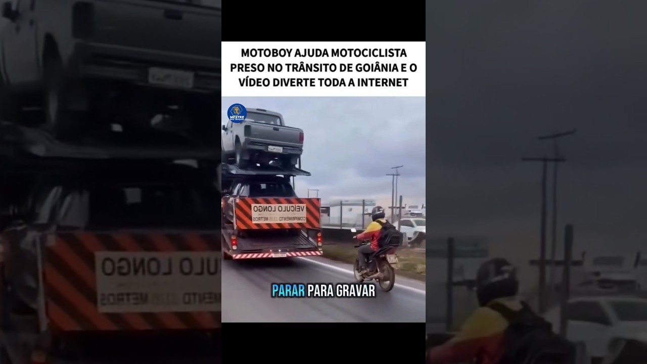motoboy ajuda amigo no trânsito