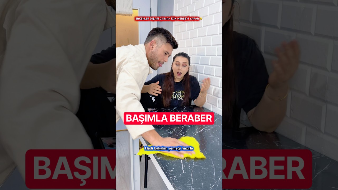 BAŞIMLA BERABER ! 🤣                     #yemek #evlilik #komik #parodi
