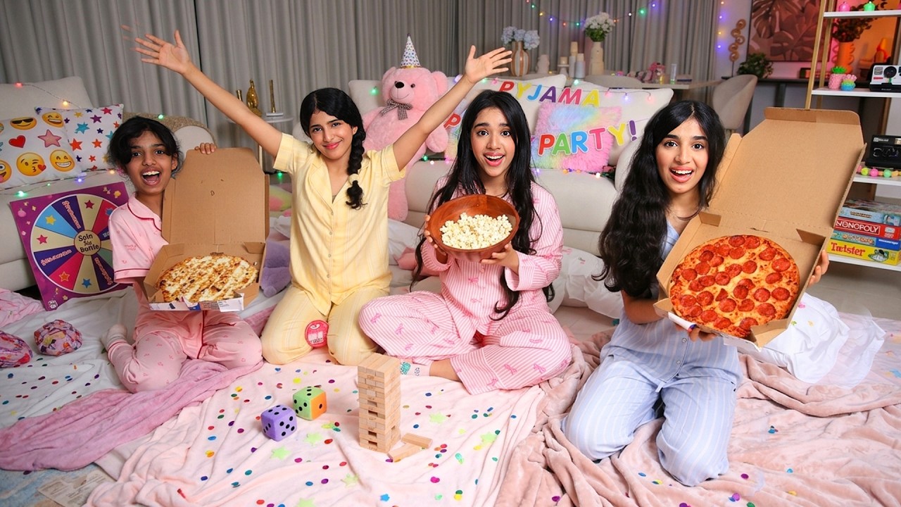 شفا سوت حفلة بيجاما مع صديقاتها 🎉 و فجأة دخل الحرامي!😱 شو سوت شفا!