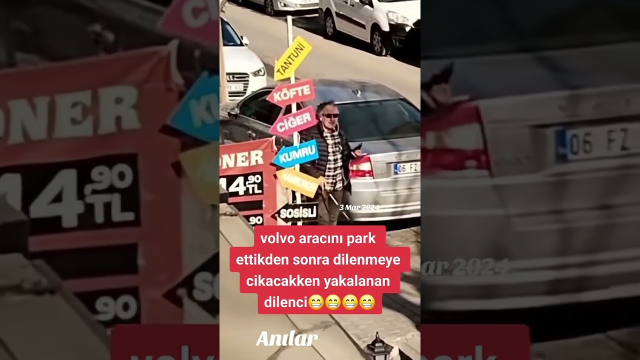 volvo aracını park etkiden dilenci yakalanan