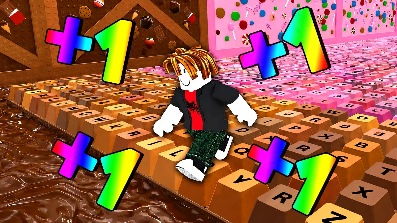 PRIMEIRA VEZ NO PARKOUR DE TECLADO COM ROBUX INFINITO ATIVADO NO ROBLOX 🤑