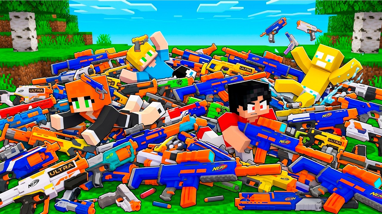 ENCONTREI Armas NERF no Minecraft!