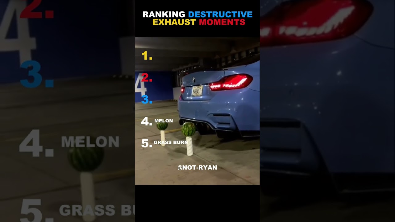 Ranking Destructive Exhaust Moments 🚗💥 #1 is LEGENDARY#shorts  #viral  #ranking