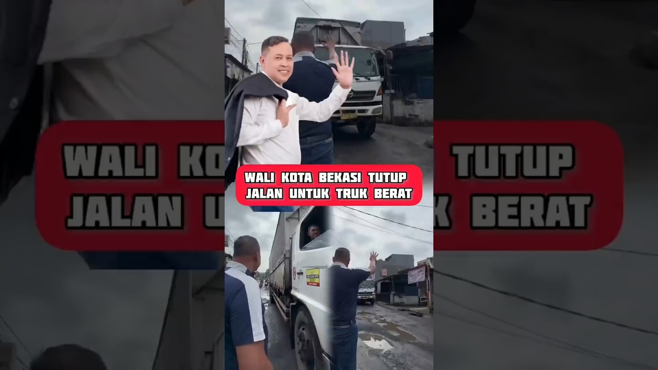 Walikota bBekasi Palang Dump Truk, Jalan Baru Rusak Lagi