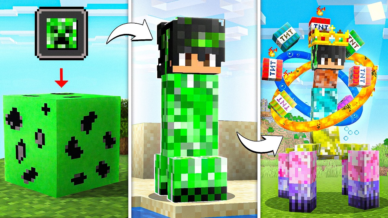 BIRTH TO DEATH of ELEMENTAL CREEPER in Minecraft...
