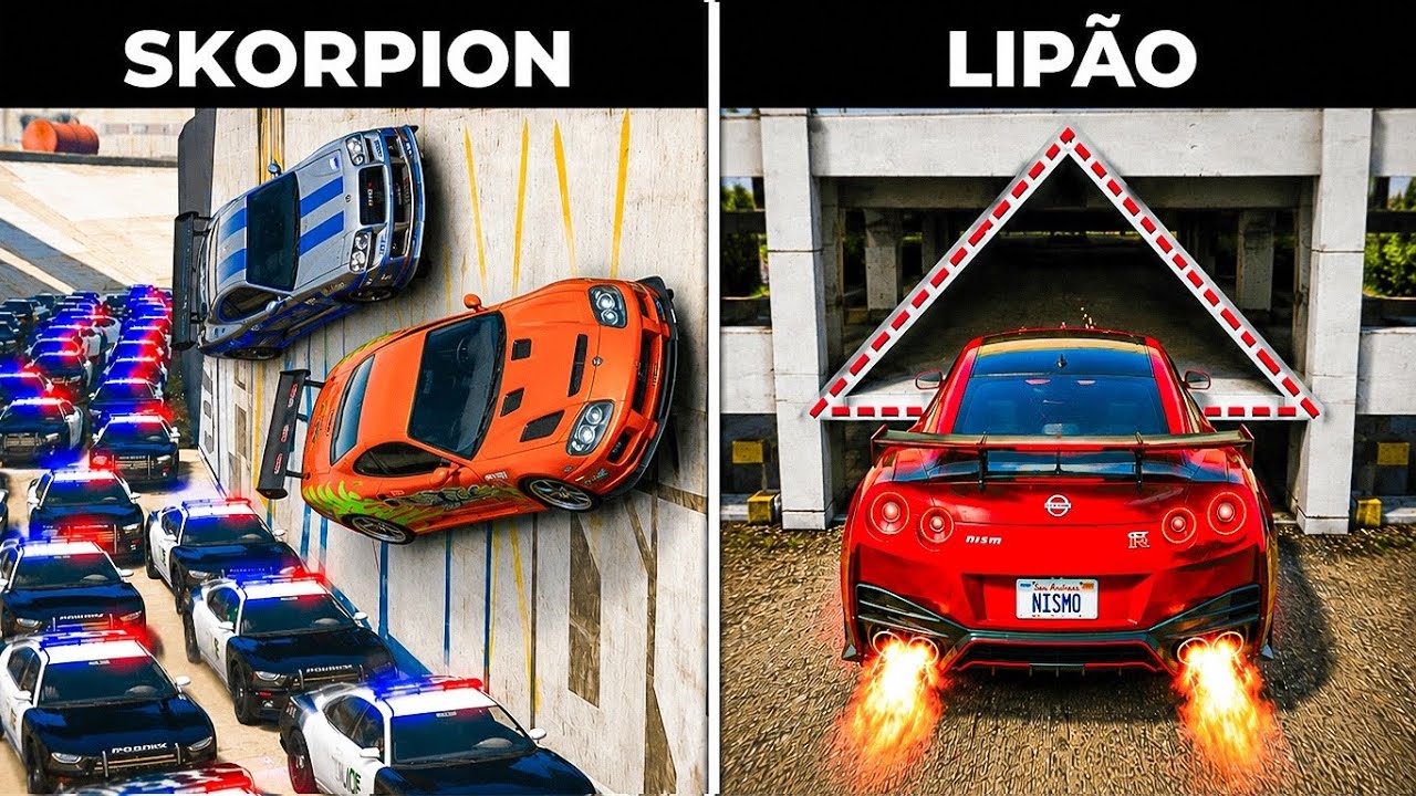 Aprendendo FUGAS VIRAIS no GTA 5! (Skorpion vs Lipao) 