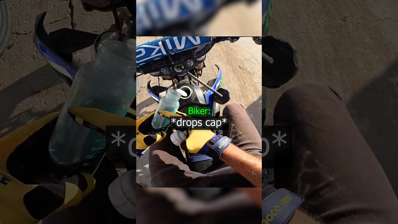 BIker Drops Cap into Gas !😱