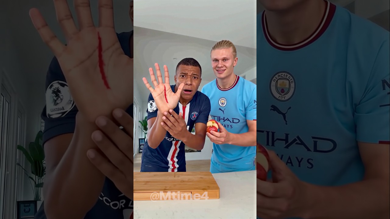 How Haaland actually cut that apple 🍎 #football #challenge #haaland