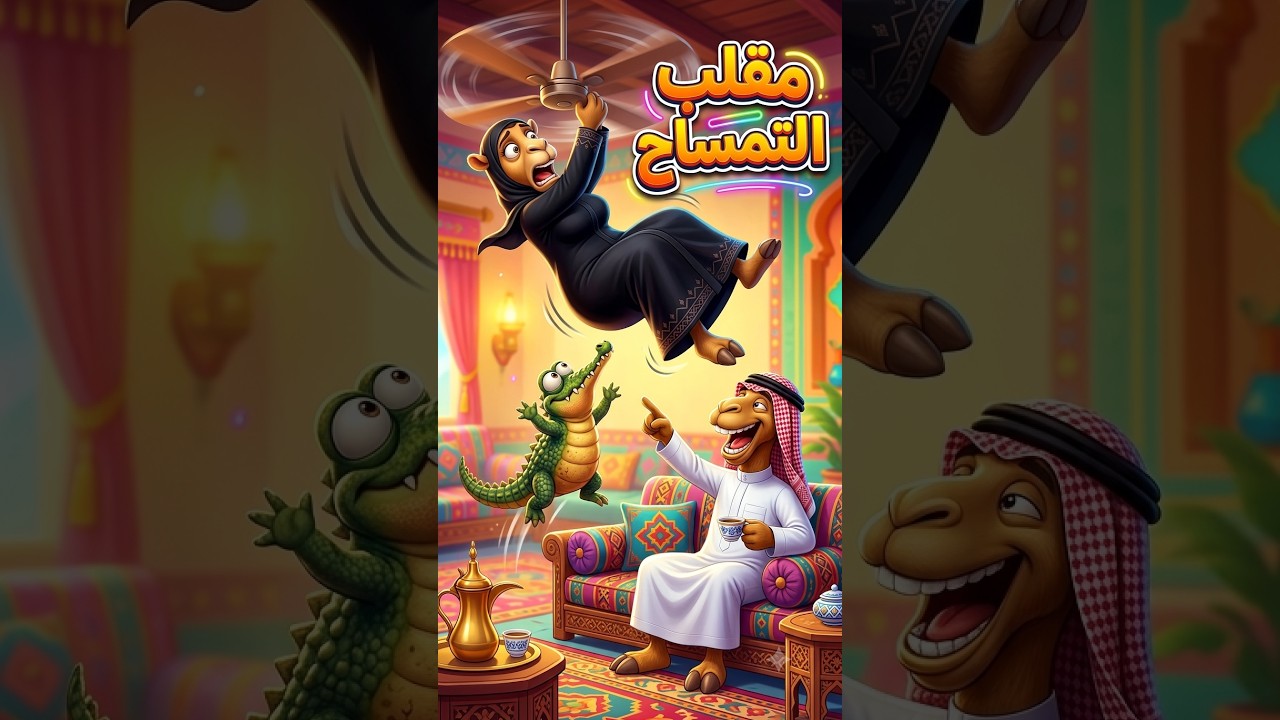 مقلب التمساح في أم حاشي! 🐊😂 | طارت للمروحة! #شورتس #أبو_حاشي #أم_حاشي