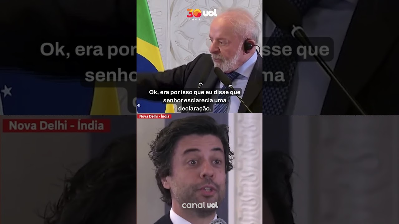 Lula interrompe jornalista durante coletiva na Índia: 'Você não ouviu isso aqui'