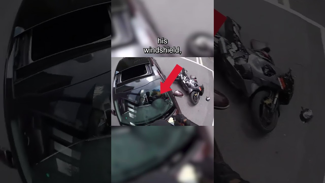 Driver Has Herioc Save With Biker