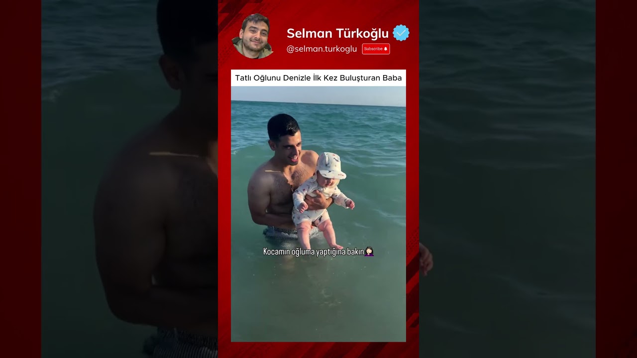 Tatlı Oğlunu Denizle İlk Kez Buluşturan Baba 😄