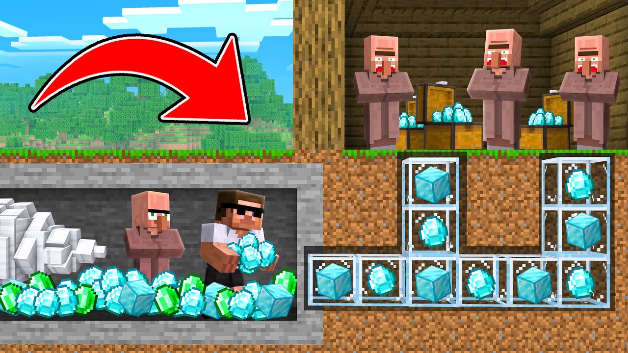 10 Ways to Steal all EMERALDS from Villagers in Minecraft..