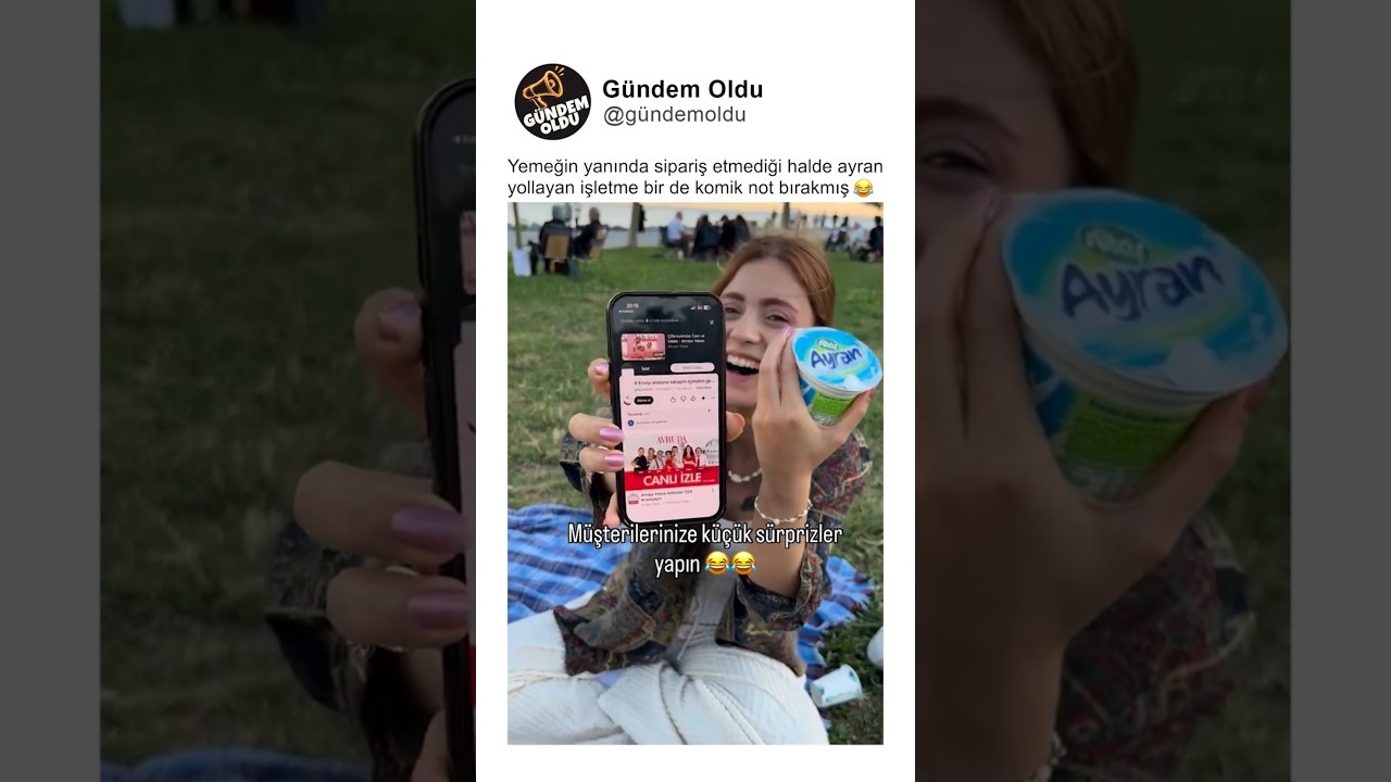 Yemeğin yanında sipariş etmediği halde ayran yollayan işletme bir de komik not bırakmış 😂