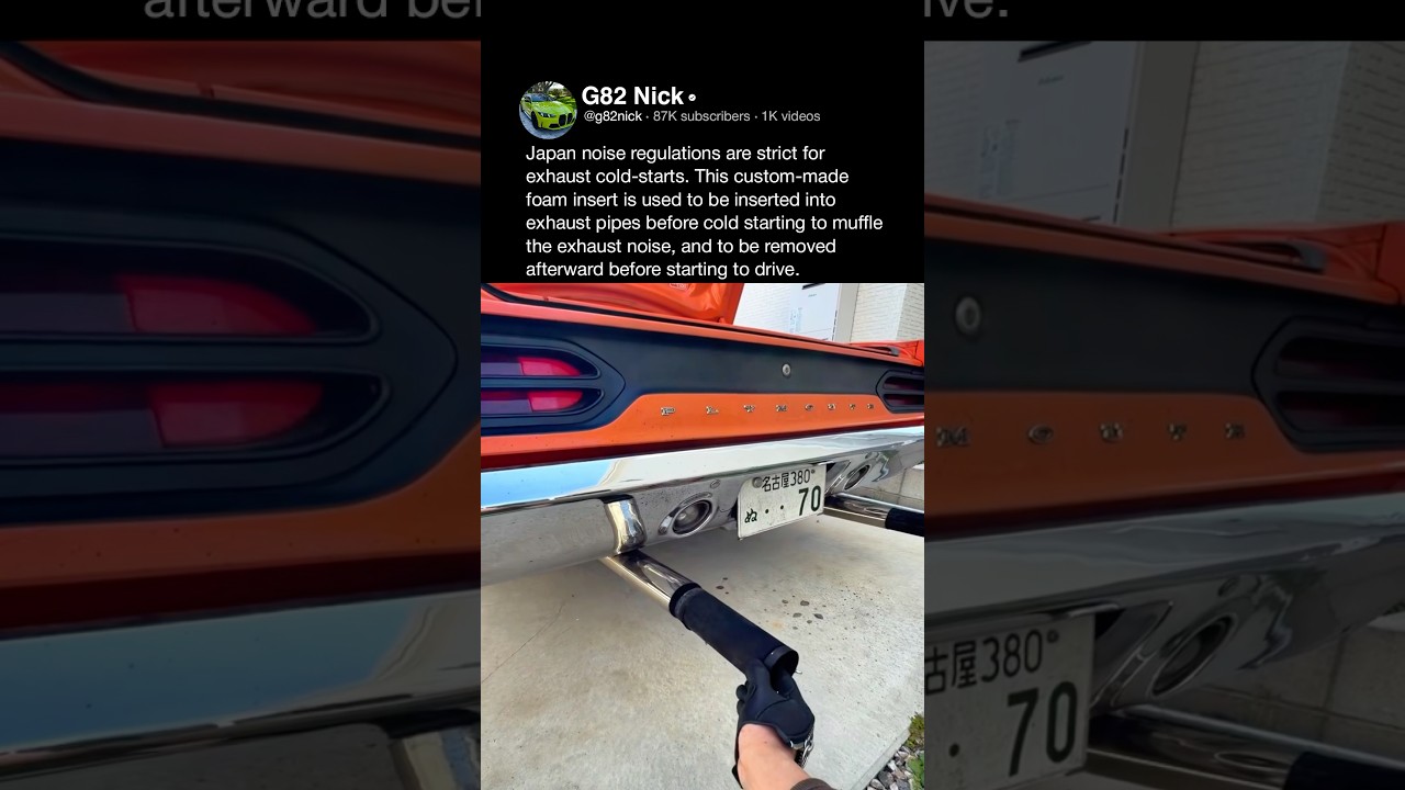 Japan noise regulations are strict for exhaust cold-starts. This custom-made foam insert is used