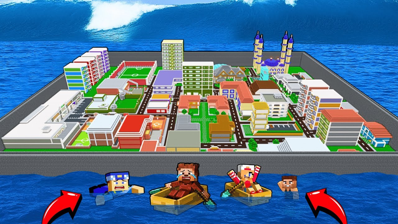 ŞEHRİMİZİ SU BASTI! 😱 - Minecraft