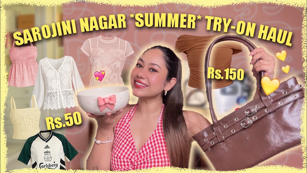 *HUGE* Sarojini Nagar SUMMER TryOn HAUL | Tops, Bag & Crockery | ThatQuirkyMiss