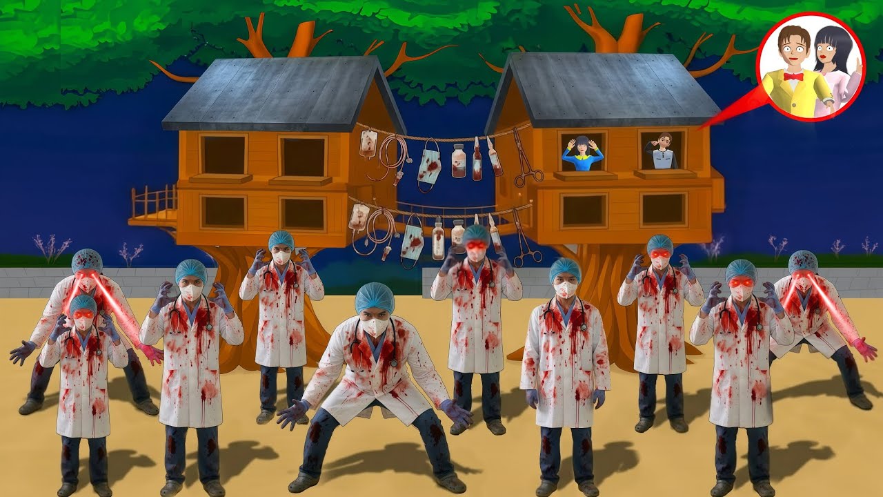 Yuta Mio buat RUMAH POHON paling aman dari banyak DOKTER BERLUMURAN D4R4H 😱 |sakura school simulator